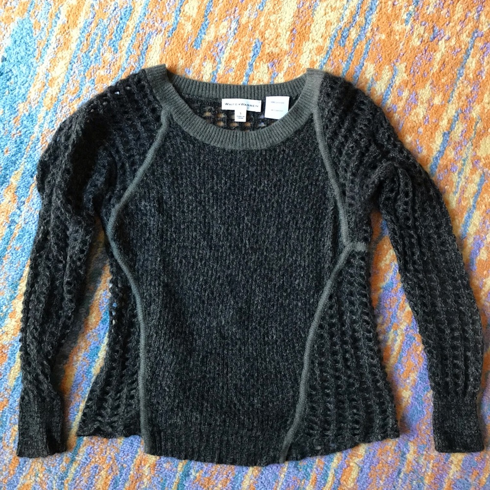 EUC White + Warren Cashmere Sweater, Green - Size S